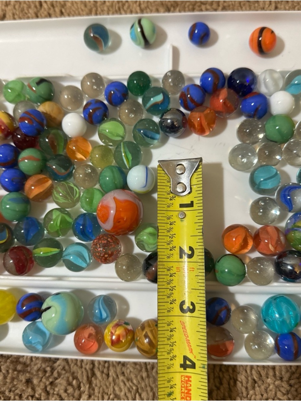 Lot Of Marbles Various Sizes Assorted Colors - Picture 3 of 7